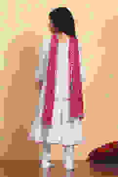 White Cotton Tiered Solid Suit Set image number 4