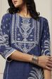 Blue Viscose Rayon Floral Printed Straight Kurta image number 1