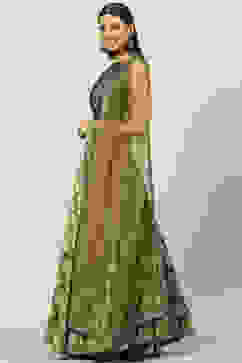 Mehndi Art Silk Lehenga Set image number 6