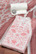 Peach Silk Blend Digital Print Unstitched Suit Set image number 0