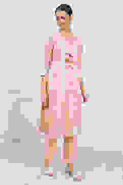 Peach Chanderi Blend Banarasi Unstitched Suit Set image number 6