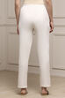 Blue Cotton Lycra Straight Pants image number 5