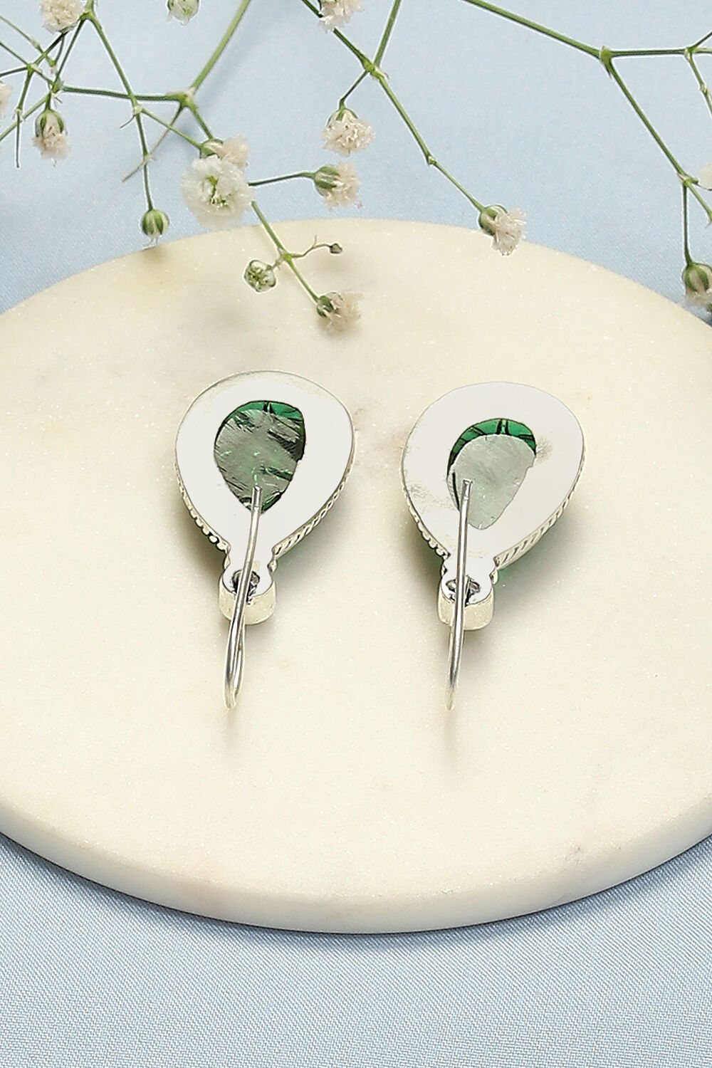 Green Brass Earrings image number 2
