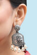 Oxidised Brass Earrings image number 1