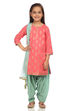 Pink Cotton Straight Kurta Patiala Salwar Suit Set image number 0