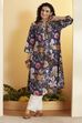 Blue Poly Viscose Straight Kurta