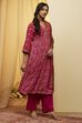 Blue Viscose Rayon Gathered Suit Set image number 4