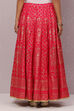 Fuchsia Flared Art Silk Skirts image number 5