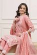 Sea Green Cotton Straight Kurta Pants Suit Set image number 7
