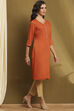 Green Solid Regular Fit Straight Kurta image number 4