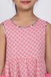 Pink Cotton Flared Printed Dress image number 1