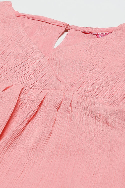 Pink Cotton A-Line Top image number 1