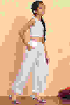 Ivory Viscose Blend Straight Kurta Set image number 7