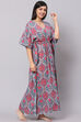 Grey Straight Poly Viscose Printed Sleepwear image number 3