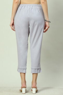 Good Grey Cotton Flax Pants image number 4