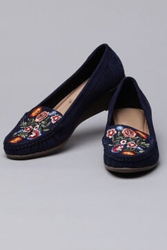 Blue Synthetic Suede Formal Loafers image number 0