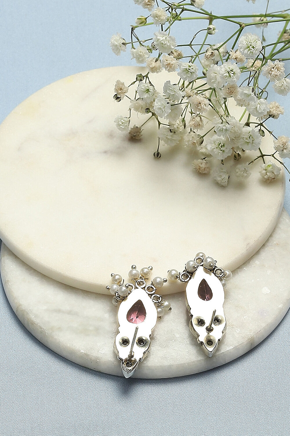 Light Pink Brass Earrings image number 2