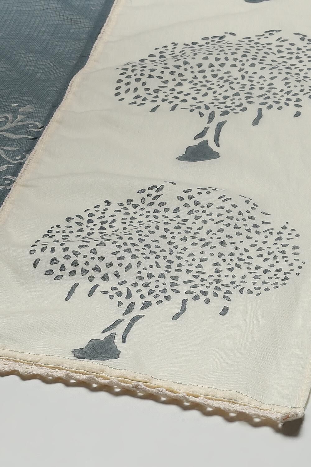 Turquoise Cotton Anarkali Solid Kurta Churidar Suit Set image number 3