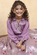 Purple Polyester Dyed Relaxed Lehenga Set