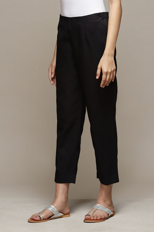 Black Cotton Slim Pant image number 2