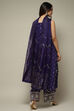 Purple Viscose Asymmetric Printed Kurta Palazzo Suit Set image number 5