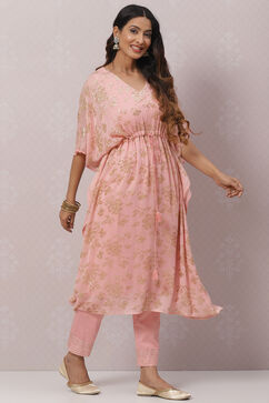 Blush Pink Poly Cotton Kaftan Set image number 5