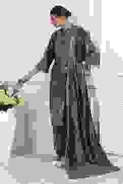 Navy Polyester Straight Printed Suit Set image number 0