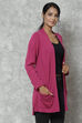 Pink Berry Straight Acrylic Solid Shrug image number 4