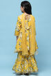 Yellow Cotton A-Line Suit Set image number 5