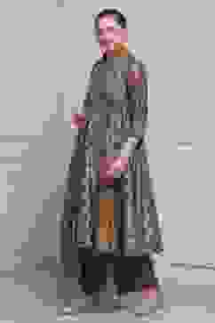 Brown Cotton Anarkali Yarndyed Suit Set image number 3