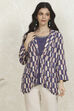 Blue Printed Straight Jacket image number 5