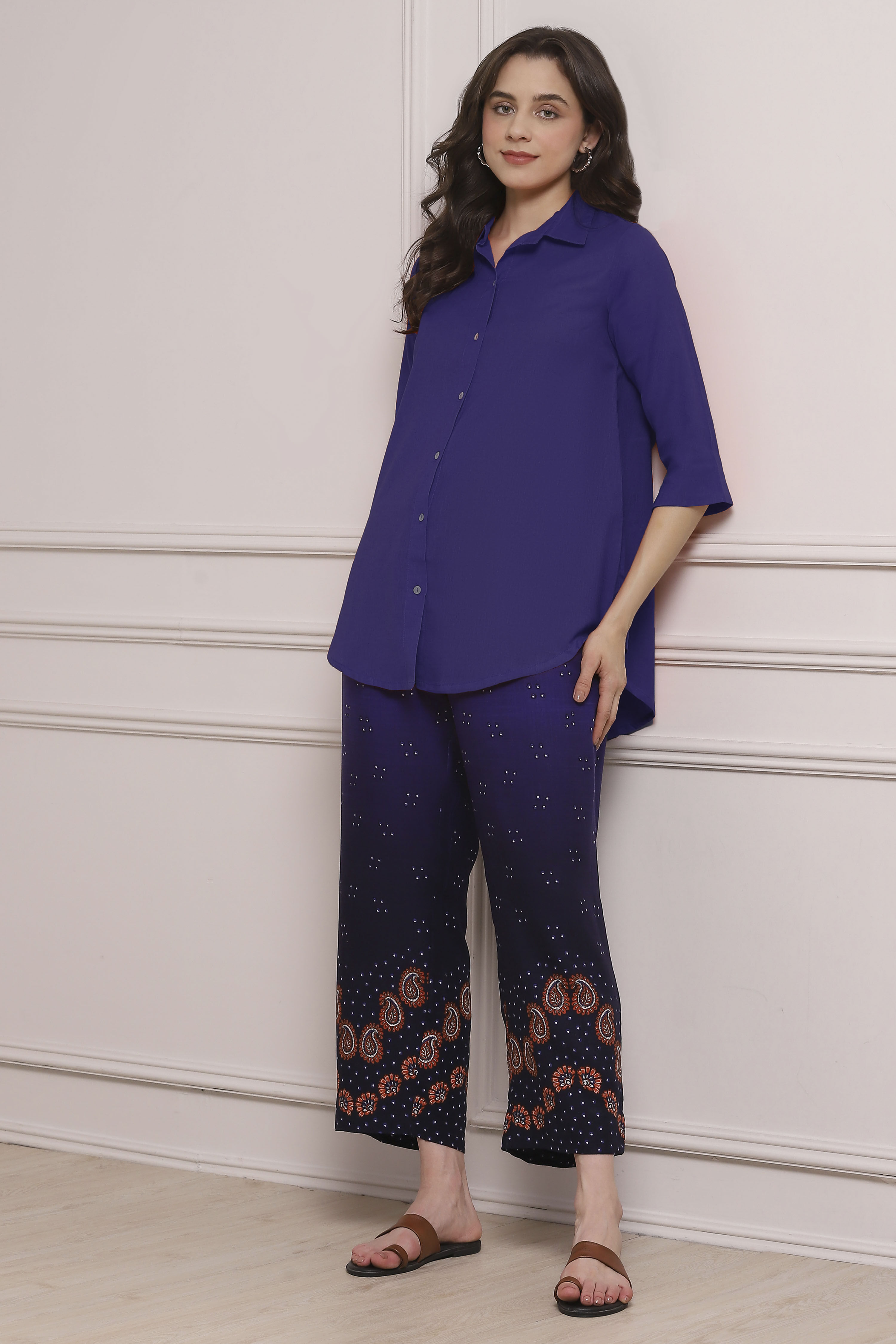 Navy Rayon Palazzo image number 0