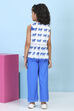 Navy Cotton Printed A-line Suit Set image number 5