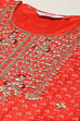 Red Viscose Straight Kurta Churidar Suit Set image number 1