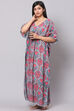Grey Straight Poly Viscose Printed Sleepwear image number 5