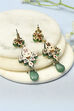 Green Kundan Festive Drop & Danglers image number 2