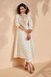 Off-white Printed A-line & Pants Suit Set image number 4