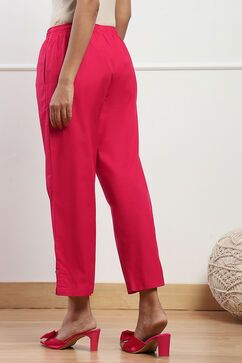 Fuschia Cotton Straight Pant image number 5