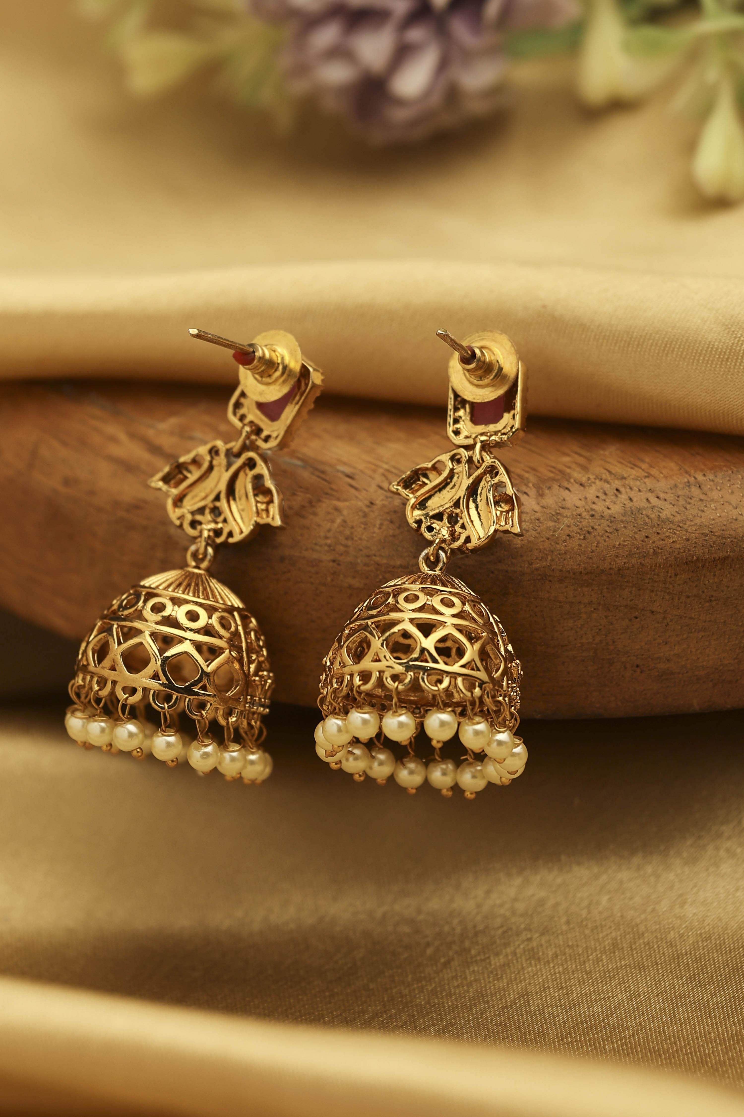 Multicolor Brass Jhumka image number 2