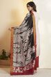 Black Chennur Silk Kalamkari- Inspired Dupatta image number 5