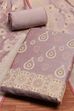 Pink Cotton Printed Embroidered Unstitched Suit Set image number 1