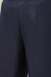 Navy Solid LIVA Straight Kurta Slim Pant Suit Set image number 2