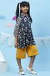 Blue Flared Rayon Printed Top image number 3