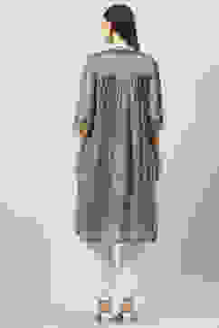 Grey Art Silk A-Line Printed Kurta image number 4