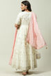 Off White Cotton Anarkali Kurta Churidar Suit Set image number 7