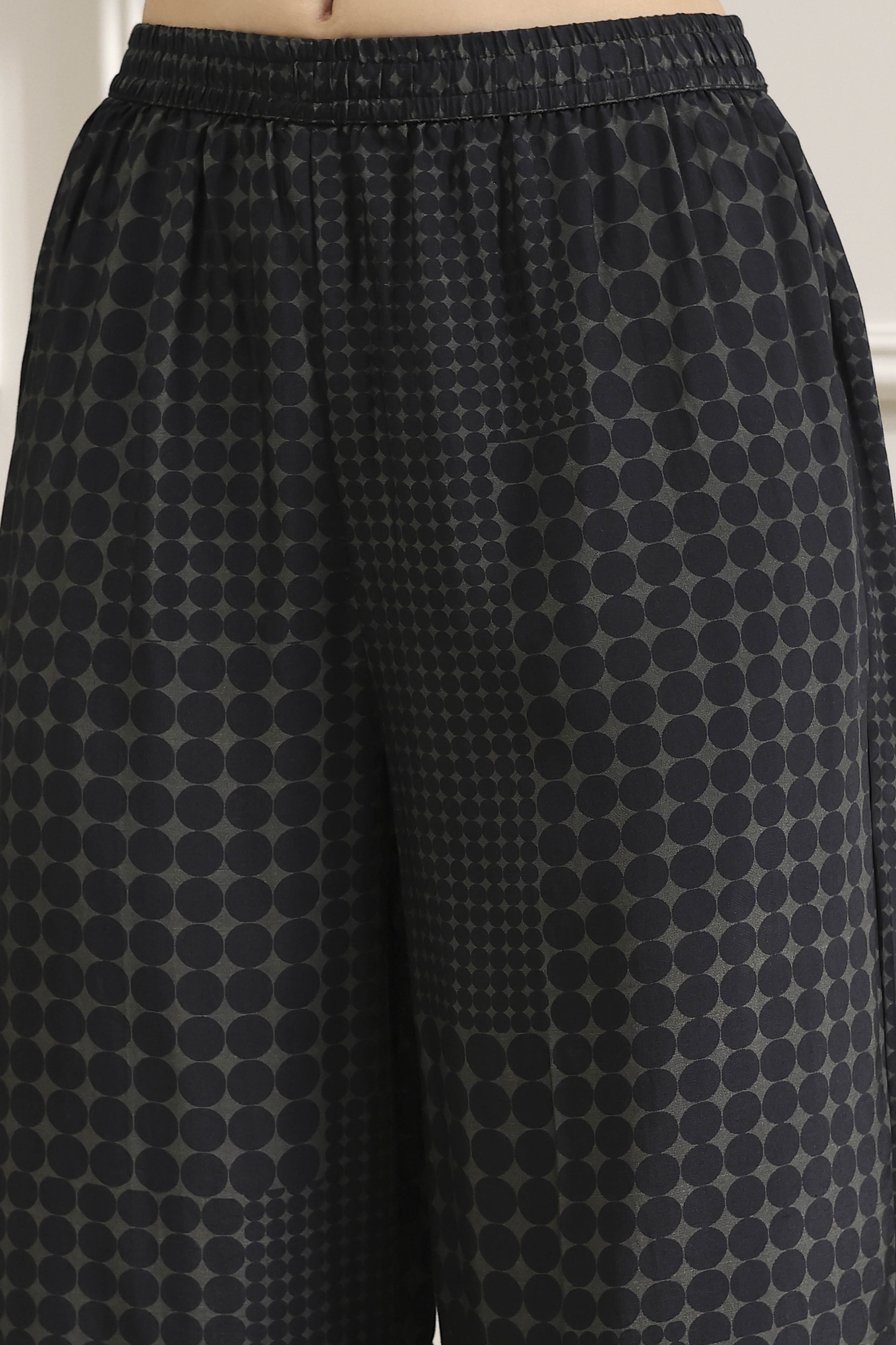 Black Printed Straight Kurta Set image number 2