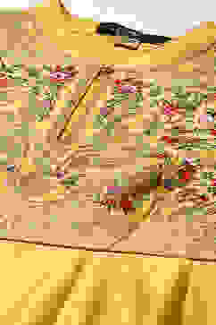 Rohit Bal Mustard Cotton Blend Anarkali Kurta Suit Set image number 1