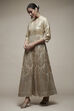 Gold Nylon Flared Cocktail Gown image number 3