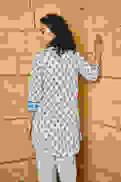 White Cotton Straight Kurti image number 3