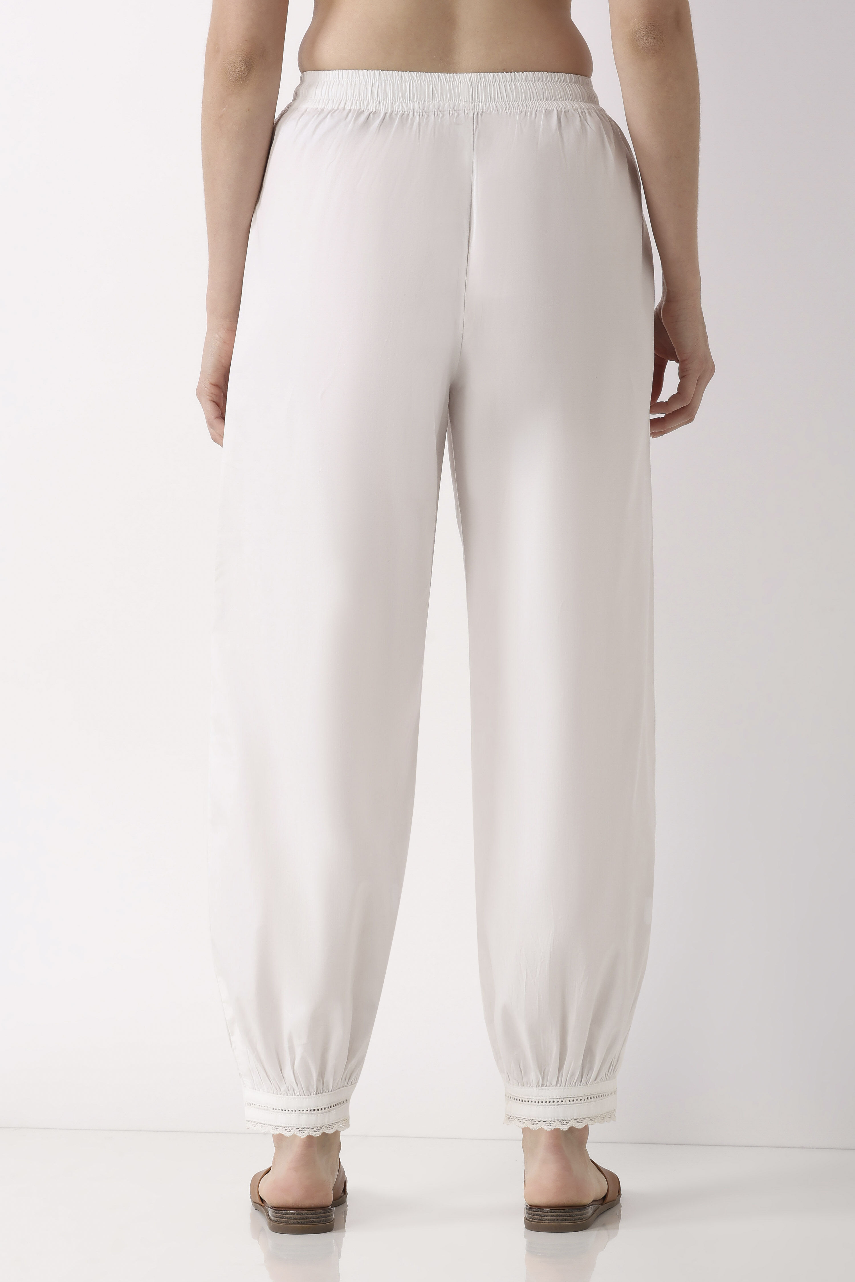 Light Beige Cotton Salwar Pants image number 5